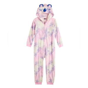NEW CUDDL DUDS Pink Critter Hoodie Pajamas PJ’s Children Size M Footless